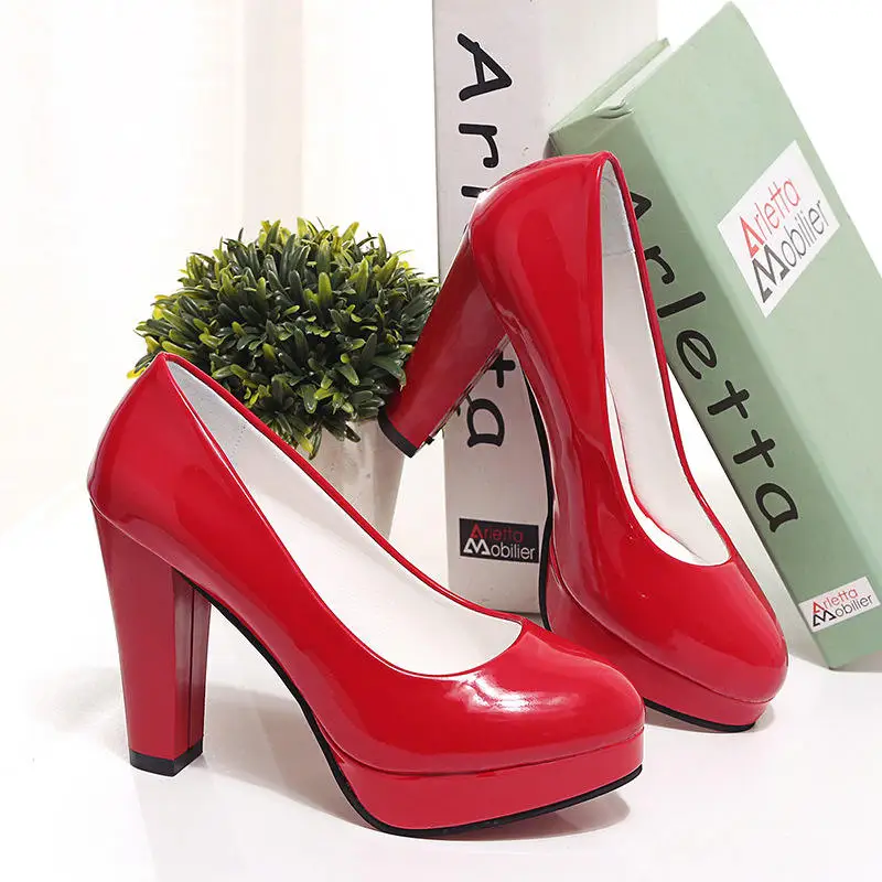 Женская обувь; туфли-лодочки с острым носком; модельные туфли; водонепроницаемые мокасины на высоком каблуке; свадебные туфли; трендовые женские туфли на очень высоком каблуке - Цвет: F-2 Red 10cm