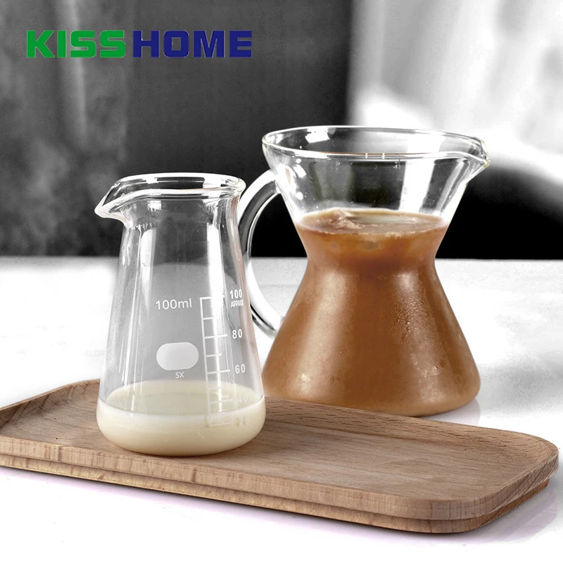 

100ml Coffee Milk Measuring Scale Jug Glass Sharp Eagle Mouth Frothing Pot Cloud Shaped Share Container Coffee Accessories