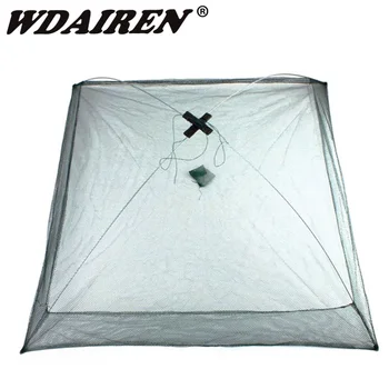 

Hot Sell 60x60cm Fishing For Foldable Mesh Baits Trap Cast Dip Net Crab Shrimp Smelt Eel Lobster Minnows Crawfish YW-001