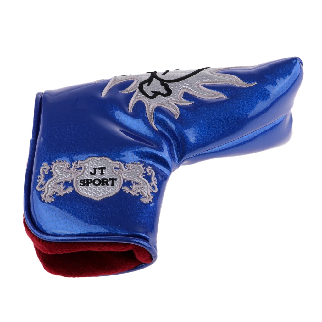 Premium Durable PU Skull Head Magnetic Golf Blade Putter Head Cover Headcover Protector Bag Accessories - 4 Colors
