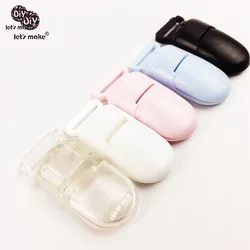 Let's make baby teether Pacifier Clips Plastic 100pcs Bib Holder Badge Card Clip Baby Gift DIY Material 15mm Suspender Clips