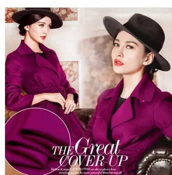 

Purple rose red double-sided cashmere double-layer wool fabric thickened coat cashmere wool fabric wholesale cashmere cloth