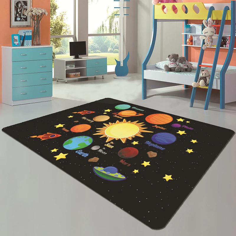 Zeegle ковер для гостиной Вселенная планеты мультяшный мягкий детской комнаты