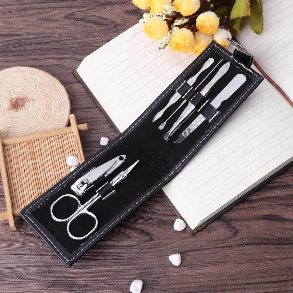 

6pcs Portable Pedicure Manicure Set Nail Care Clipper Scissors Travel Kit Tool Grooming