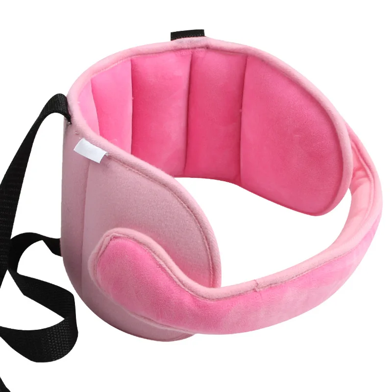 Детская голова сиденья поддерживает регулируемую фиксированная набивка детская голова фиксированная Подушка для сна детская защита шеи автомобиля Безопасность манеж подголовник - Цвет: Розовый