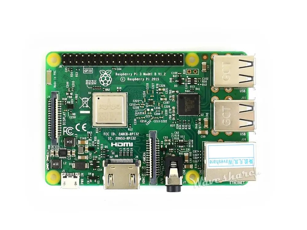 Raspberry Pi 3 Model B третьего поколения Pi 1,4 ГГц 64 бит Процессор 1 ГБ Оперативная память 802.11n Беспроводной LAN Bluetooth 4,1