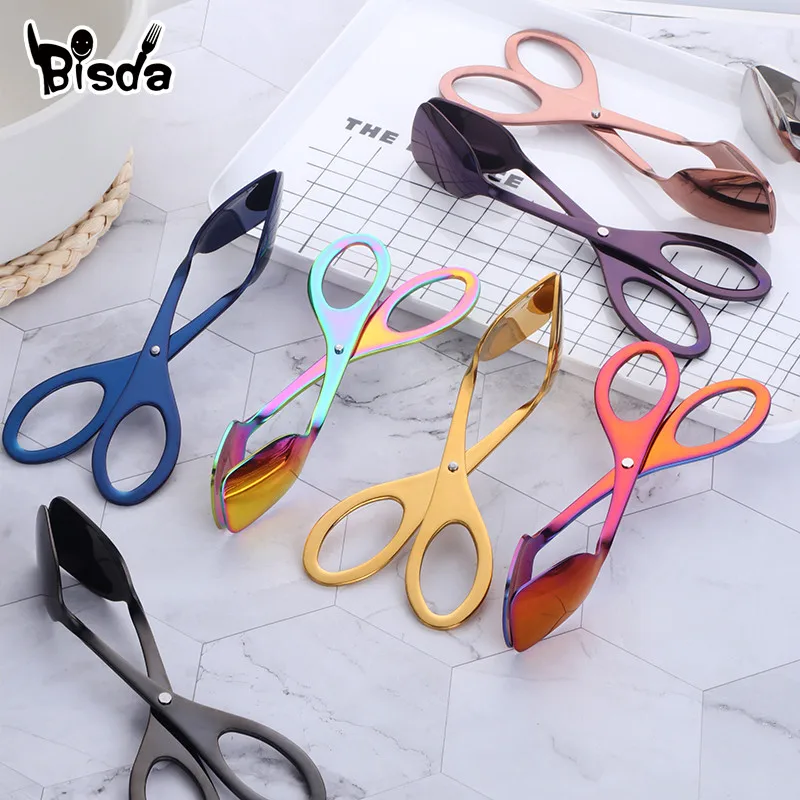 

Creative kitchen utensils Food Clip Colorful Buffet Barbecue Cooking Tool Stainless Steel Bread Clip Gold Pastry Clamp Kit Tools