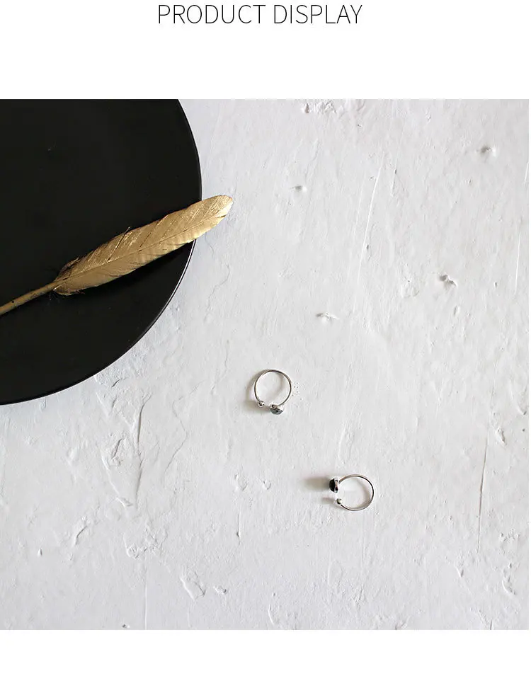 Женские Модные кольца от F.I.N.S. Черное кольцо с геометрическим шариком. Серебряные кольца с камнем 925 пробы для женщин. Регулируемые кольца