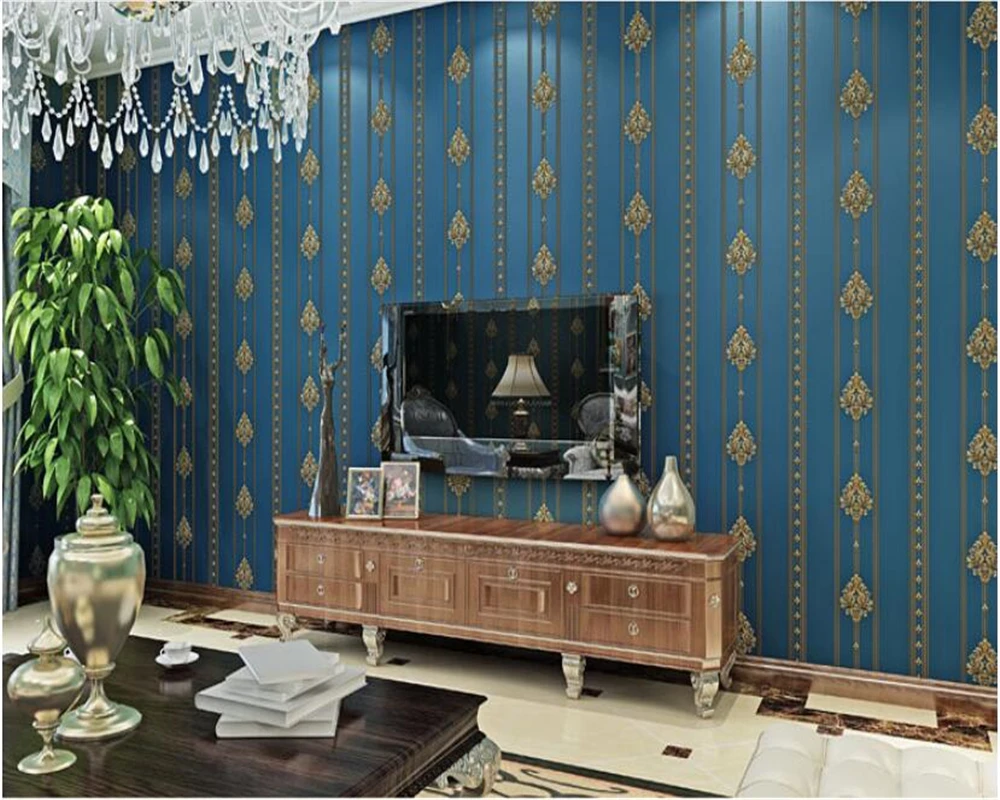 beibehang hudas beauty Modern European Damascus vertical stripes non-woven wallpaper wall papers home decor papel de parede |