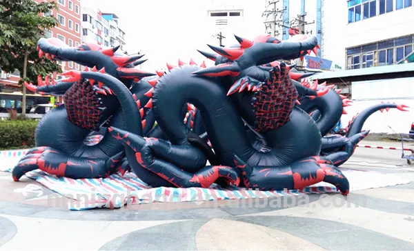 

Free shipping 5m long inflatable dragon with wings for event decoration