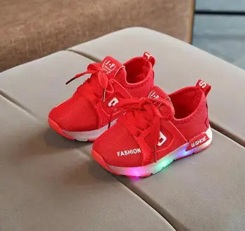 

New Autumn Children Shoes LED Glowing Sneakers Kids Fashion Air Mesh Baby Sports Shoes For Toddler Shoes With Light Boys Girls