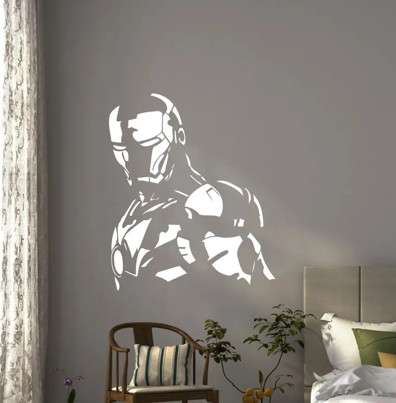 

Iron Man Wall Vinyl Detachable Decal, Avengers Artwork Comic Book Poster Home Mural Art Deco CJY25