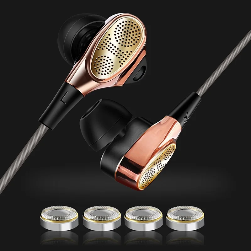 

Fonge newest Super Bass HIFI Headset Double Dynamic Unit Sports Music Earphone with Mic for Mobile Phone MP3 Player Earphone