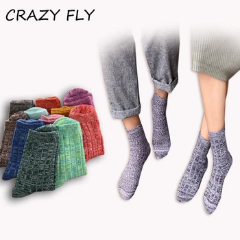 

CRAZY FLY Trend British Style Thick Line Couple Sock Retro Cotton Funny Socks Women Harajuku Happy Socks Christmas Gifts for Men