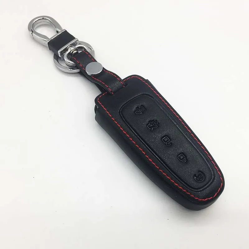 5Button Black HOTTOP для Escape Lincoln MKS MKT MKX Explorer край Flex Focus Taurus дистанционный ключ Серебристые 5 Кнопка кожаный чехол для автомобильных ключей, чехол Чехол - Название цвета: 5Button Black