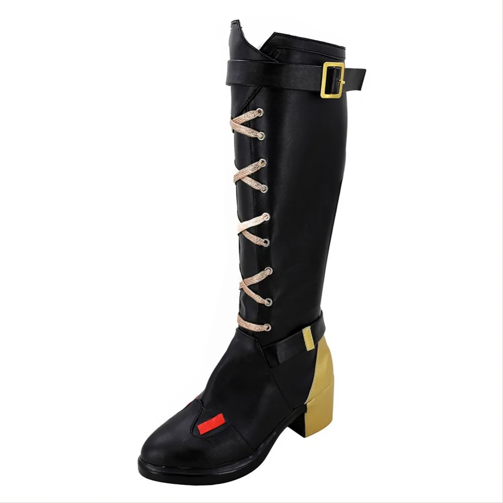 Новая обувь OW Ashe Elizabeth Caledonia, обувь для костюмированной вечеринки, черные высокие сапоги для взрослых, обувь для косплея на Хэллоуин, женская обувь для девочек, обувь на заказ