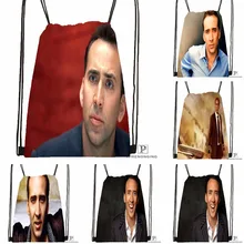 Пользовательские Nicholas клетка фильмы Drawstring сумка-рюкзак милый рюкзак детский Ранец(черный назад) 31x40 см#180531-04-11