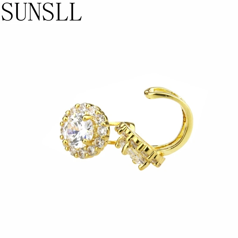 SUNSLL новые крошечные серьги-клипсы золотого/серебряного цвета в простом