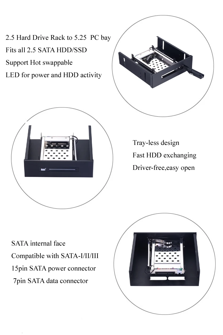 Uneatop 3* 2.5in SATA внешний корпус жесткий диск Кэдди CD-ROM хранения Nas optibay-HDD-caddy внутренний корпус HDD