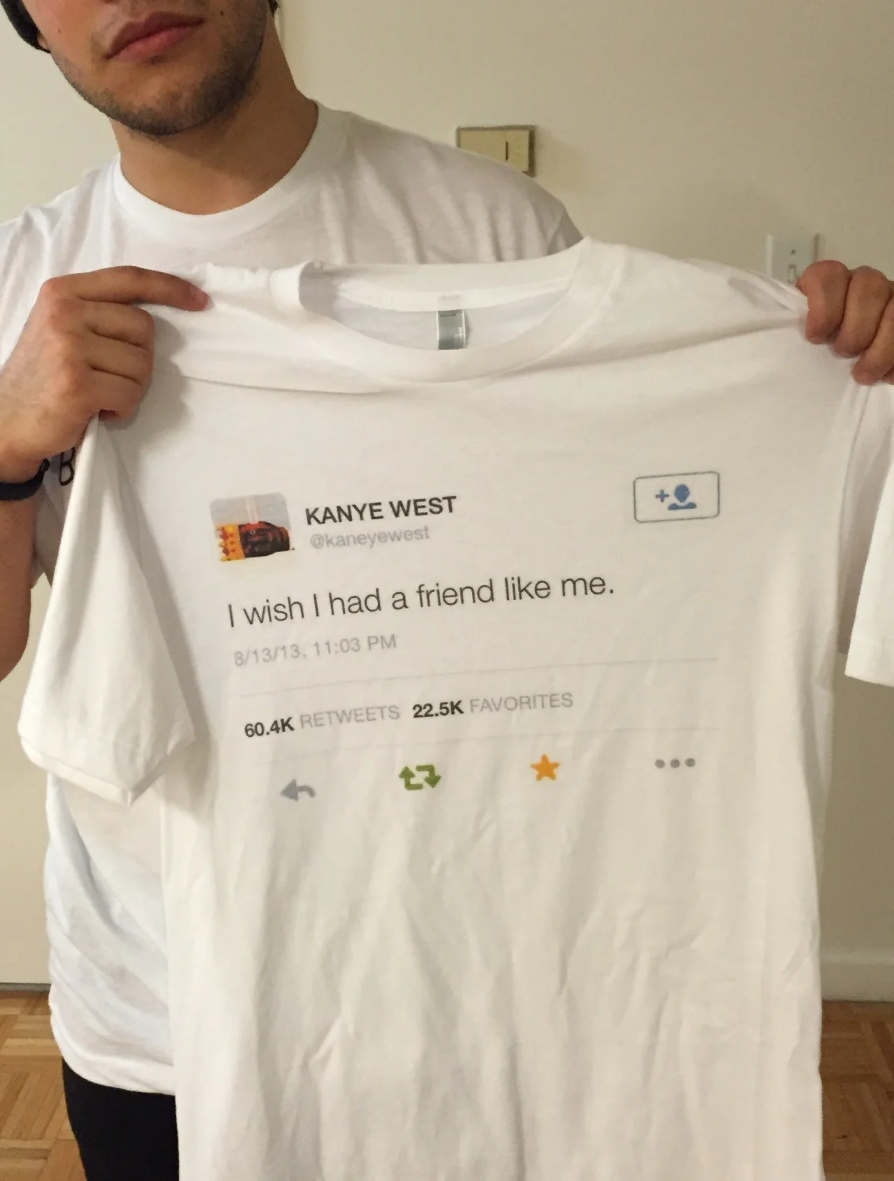 

PUDO-XSX Kanye West Tweet Unisex Tumblr Fashion Printed Tee Casual Loose White Shirt