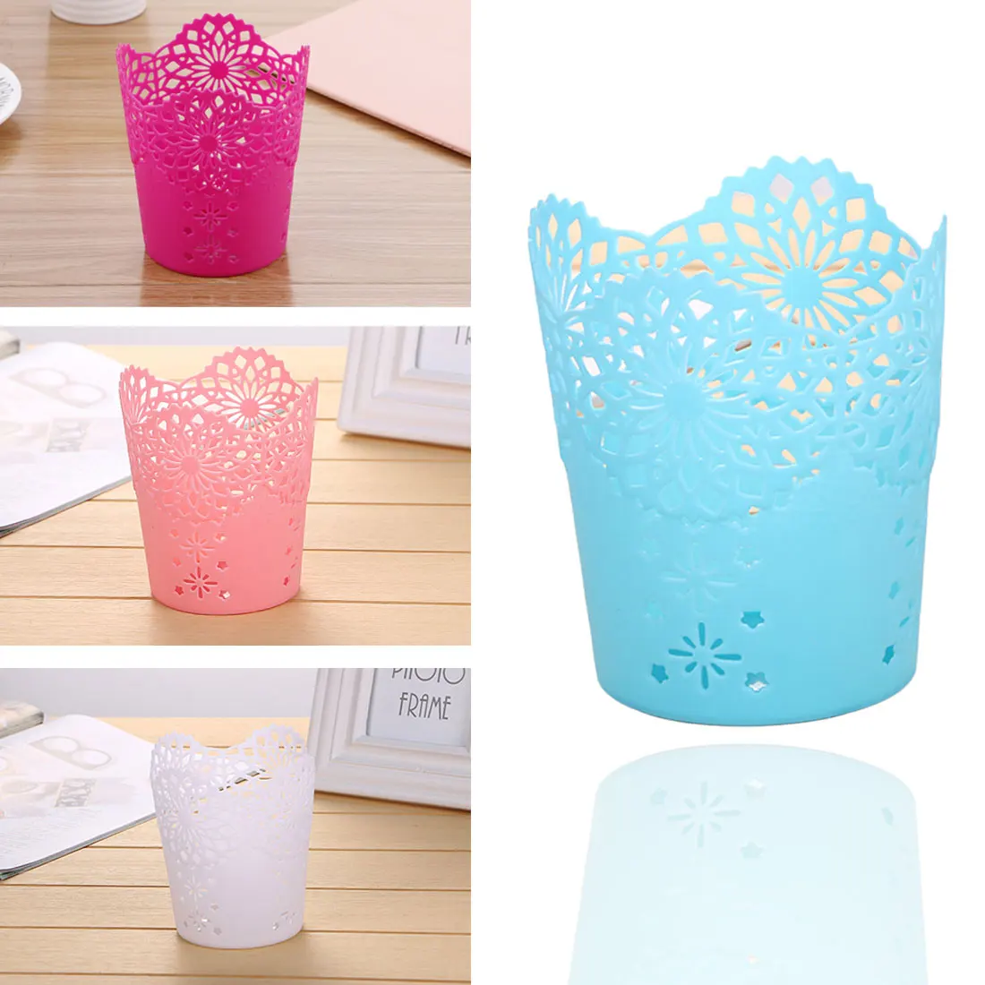 Multifunctional creative Makeup Brush Holder Rubbish Storage Desktop Ornament Crafts Storage Basket makeup organizer storage box