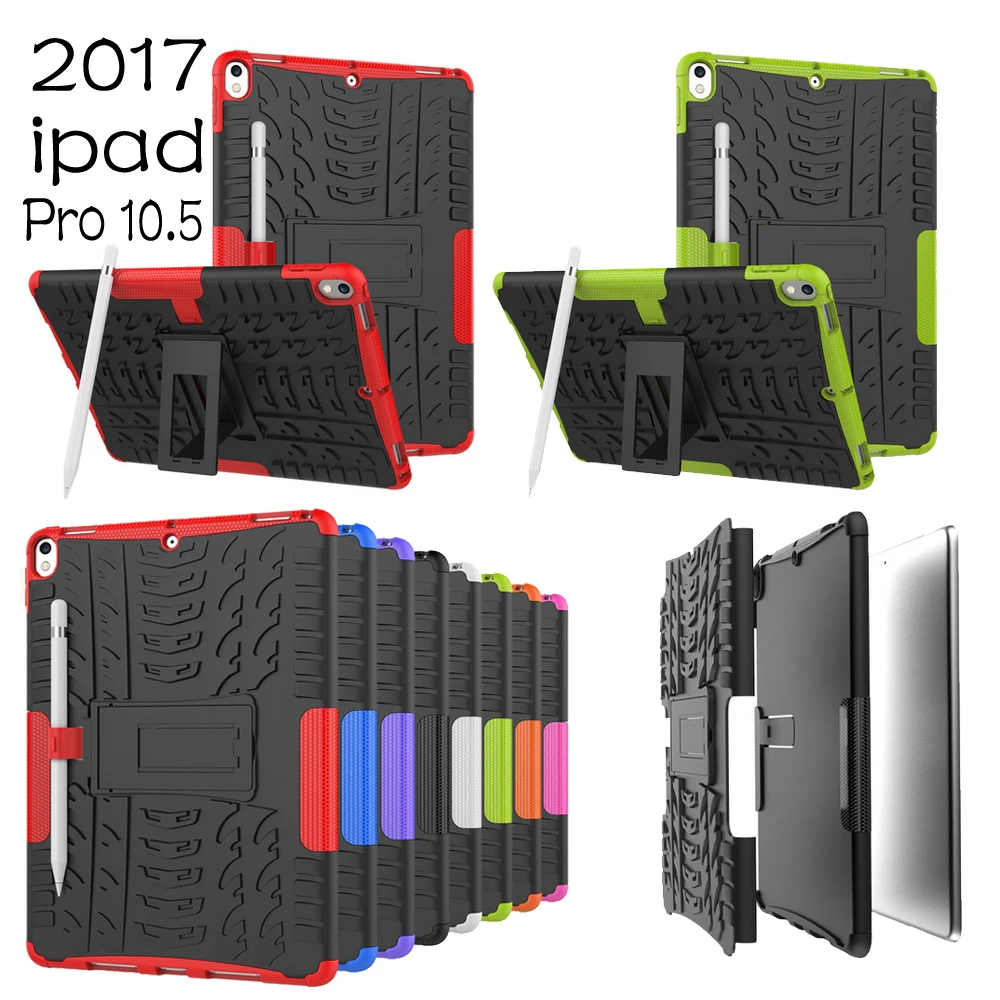 

Heavy Duty For new iPad Pro 10.5 2017 A1701 Case Shockproof Full Protective Cover TPU + Silicon Funda for iPad Pro 10.5 Cover
