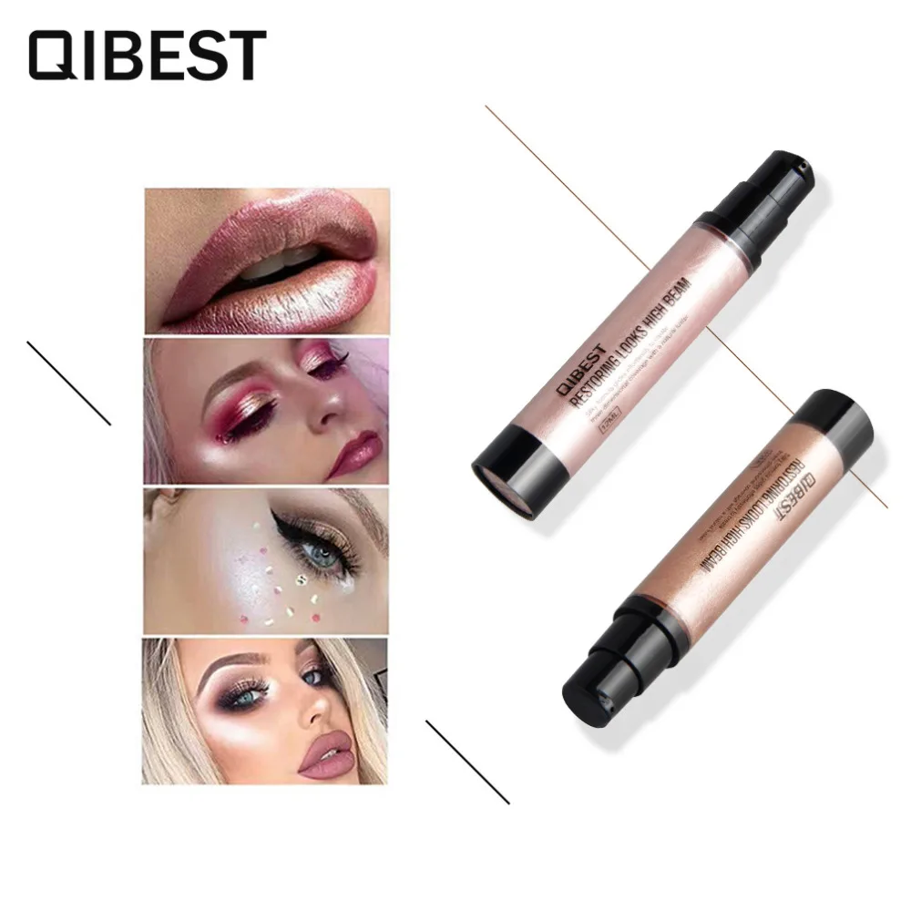 

QIBEST Pro Makeup set 4 Color Shimmer Highlight Shadow Chameleon High Gloss Bronzer Trimming Powder Glitter Cosmetics