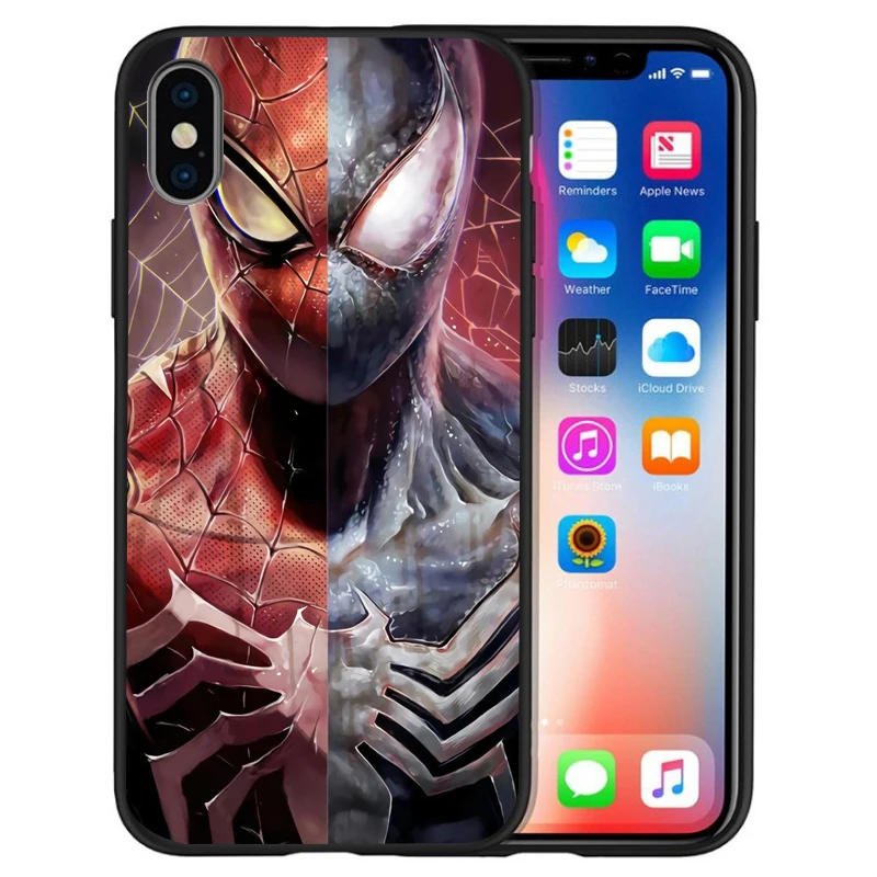 Чудо-яд Дэдпул Человек-паук Мягкий силиконовый чехол для iphone X XS Max XR 6 7 8 Plus 5S SE Черная защитная задняя крышка Fundas