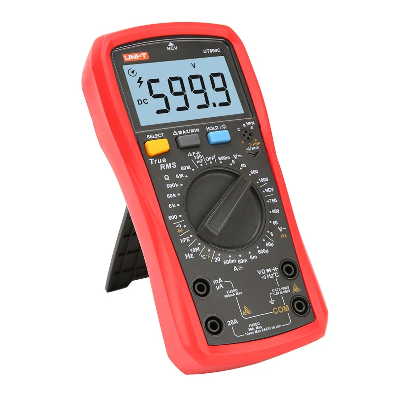 Beste UNI T Digitale Multimeter UT890C UT890D + 6000 Telt Handmatige Frequentie Temperatuur Voltage Ammeter AC DC DMM Condensator Tester NCV