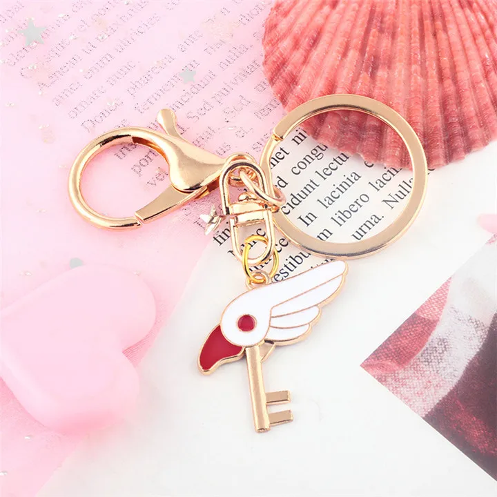 4  Creative Cartoon Keychains Heart Flamingo Unicorn Keychain Keyholder Animal Pendant Kaychain For Women Fashion Jewelry Keyring