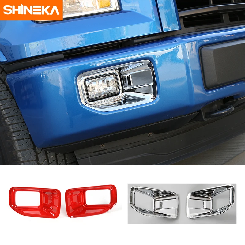 

ABS Chrome Front Outer Fog Light Lamp Bezel Cover Trim Decor For Ford F150 F-150 2015 2016