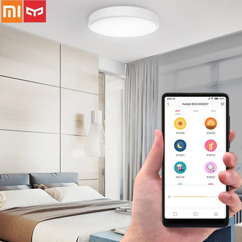 

Xiaomi Yeelight 35W Nox Round Diamond Smart LED Ceiling Light 400x80mm APP Voice Remote Control Home Simple Smart Ceiling Lamp