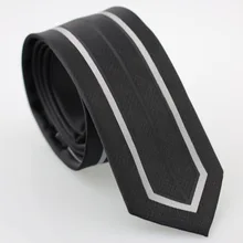 Модные YIBEI Coachella тканые мужские галстуки высоком каблуке; женские черные обтягивающие тонкие галстуки Серебряный вертикальные полосы Cravatta узкие границы шеи галстук-бабочка