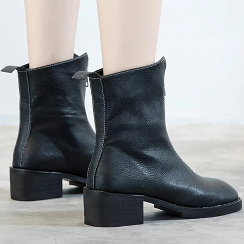 Beste YOUKENITI 2018 Winter Merk Rits Ontwerp TOP Lederen Enkellaars Zwarte Kleur Fluwelen Binnenkant Warme Snowboots Drop Shipping