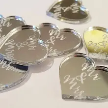 Оригинальное акриловое зеркало наклейки, пользовательский лазер Mr& Mrs декоративное зеркало, креативное свадебное украшение