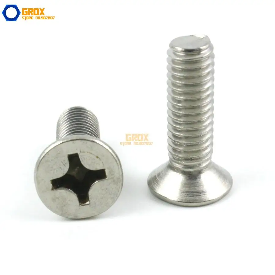 M5 316 Stainless Steel Phillips Flat Head Machine Screw Marine Grade