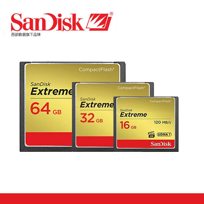 SanDisk Extreme Compact Flash CF карта памяти 64 Гб 32 128 ГБ до 120 МБ/с./с скорость чтения 4K и Full HD