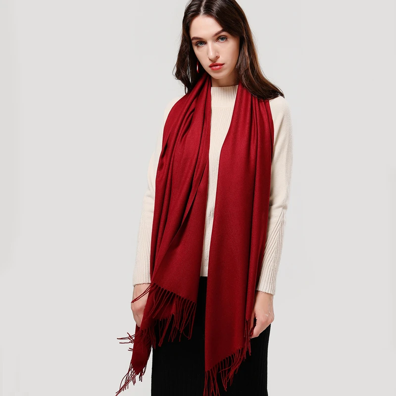 Women Winter Scarf 2020 Pure Cashmere Scarves Thick Neck Warm Headband Hijab Lady Shawls Wraps Blanket Pashmina Female Echarpe