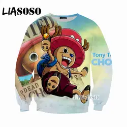 LIASOSO 2018 Harajuku футболка 3d принт Забавный Тони Чоппер Пираты аниме Одна деталь Для мужчин Для женщин повседневные пуловеры Long-sleeveX0198