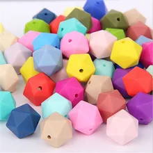 10 pcs pack 15mm Hexagon Silicone Beads Teething Baby Teether Baby DIY Toy Baby Shower Gift