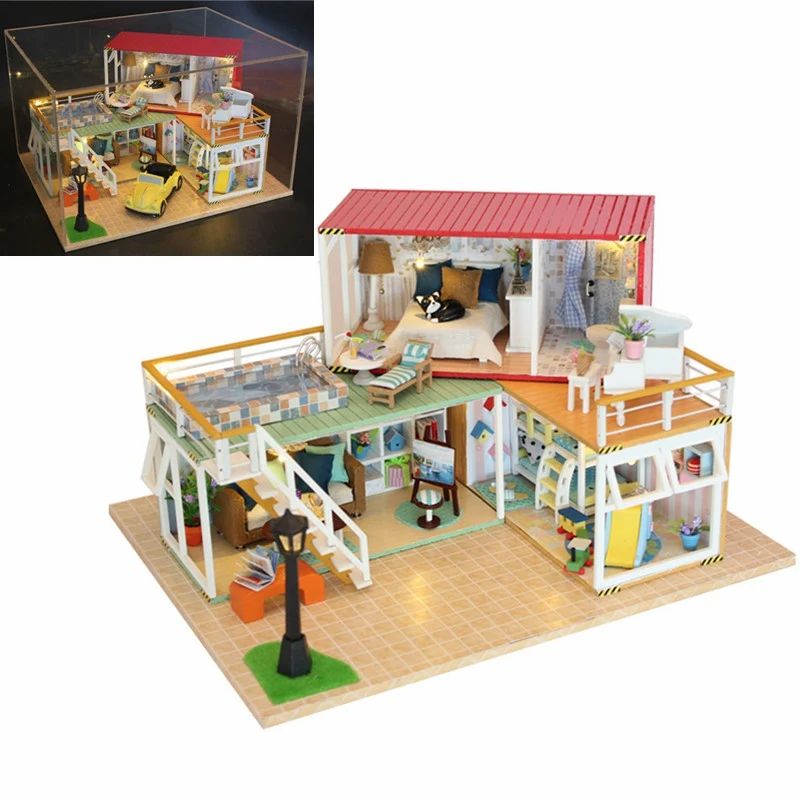 

Hoomeda 13841Z Container Home A DIY Dollhouse Kit 3D Japanese Style With Music Cover Light for Christmas And Birthday Gift