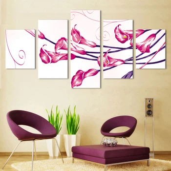 

Free shipping purple lily flower canvas painting HD image abstract Painting picture Print on canvas wholesale no frame