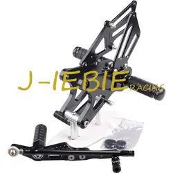 ЧПУ гонки Rearset Регулируемая сзади Наборы для ухода за кожей подножки, пригодный для Yamaha YZF R1 2009 2010 2011 2012 2013 2014 Черный