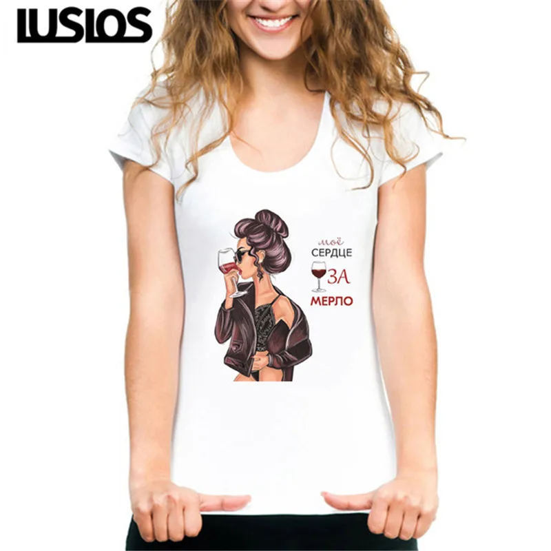 

LUS LOS Harajuku Style T-Shirts Modern Ladies' Daily Life Go to Work&Have A Cup of Coffee/Wine&Eat Ice-cream Female Casual Tees