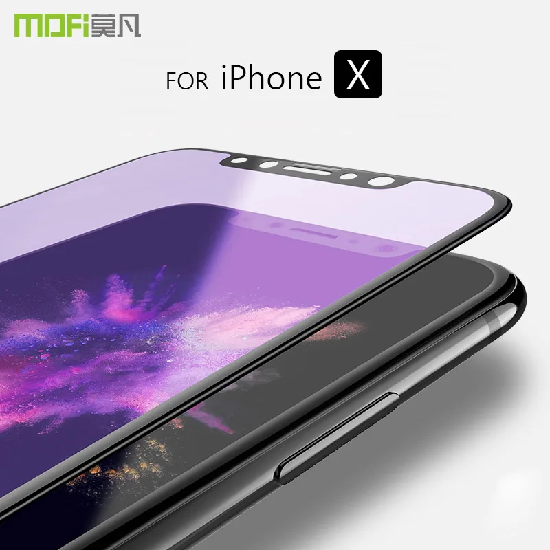 

For iPhone X Apple Tempered Glass Film MOFI 3D Soft Edge Anti glare Full Screen Film Glass For iPhone X Screen Protector Glass