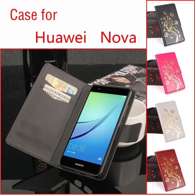 

For Huawei Nova Phone Case Folio Flip Premium Pattern PU Leather Wallet Case Cover with Cash and Card Slots tangjin