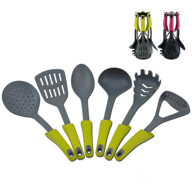 

6 PCS/set Non-stick Silicone Kitchen Tool Set Shovel Soup Spoon Colander Spatula Nylon Kitchenware Cooking Tool Kitchen Utensil