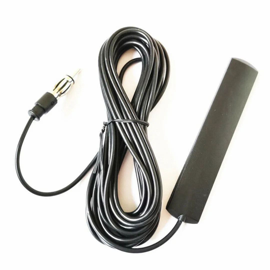 Mayitr 1pc 80-120MHz Car Aerial Antenna FM Radio Amplified Super Slim Hidden Mount On Glass Screen Roof Waterproof
