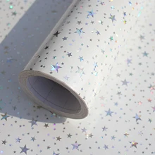 Rainqueen 250X61 см белая виниловая блестящая контактная бумага со звездами самоклеящаяся настенная бумага в рулонах DIY кухонная мебель домашний декор