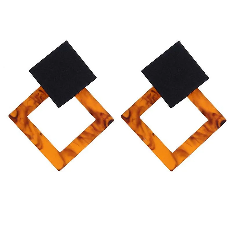 

Exaggerated Edition Geometric Acrylic earrings Vintage Dangle Earrings for Women Jewelry Resin Personalized Pendant Brincos
